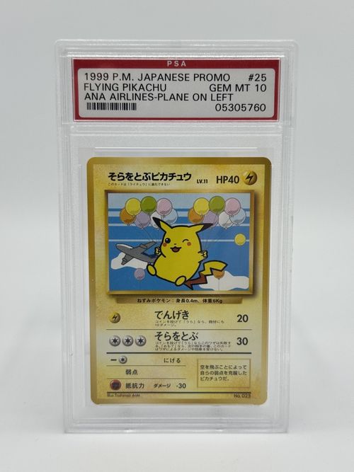 Pokemon Japanese Promo ANA Airways Plane On Left #25 Flying Pikachu PSA 10