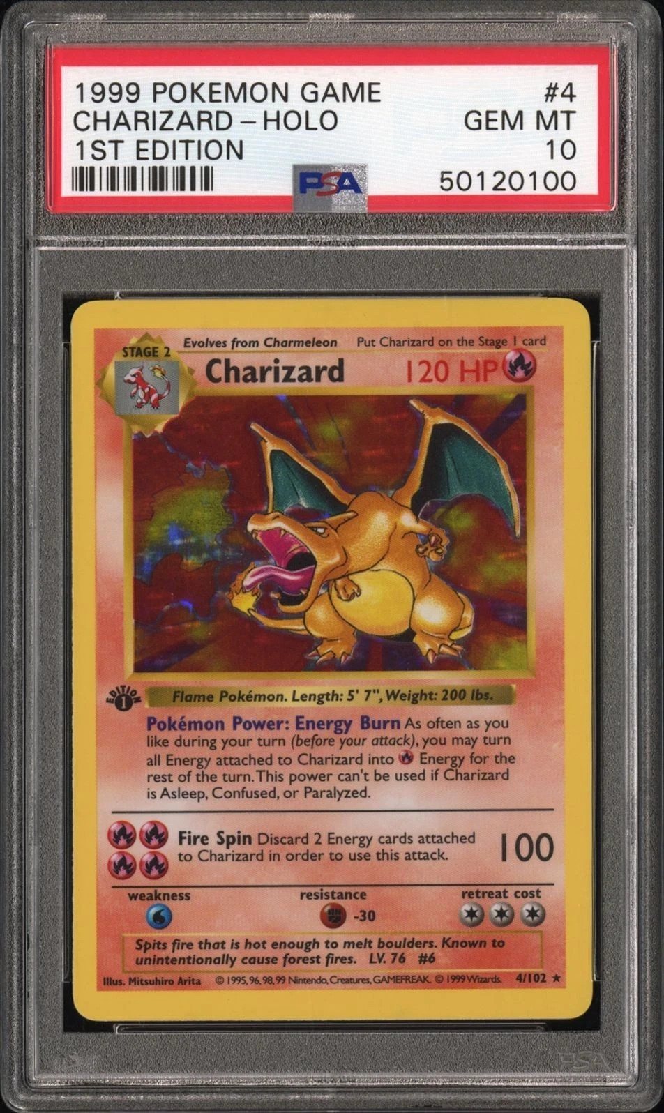 Pokemon Base Set 4/102 Charizard 1ST Edition Shadowless PSA 10 – Foto 1